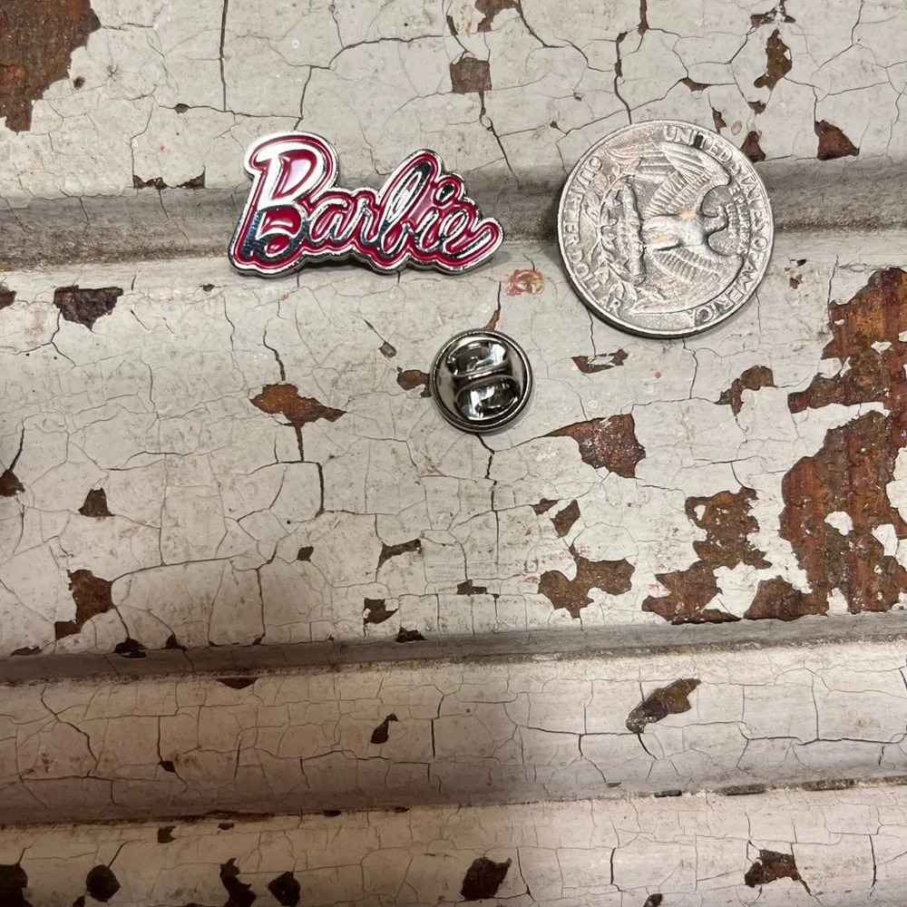 Brand new Barbie signature silver/pink enamel pin - Picture 3 of 4